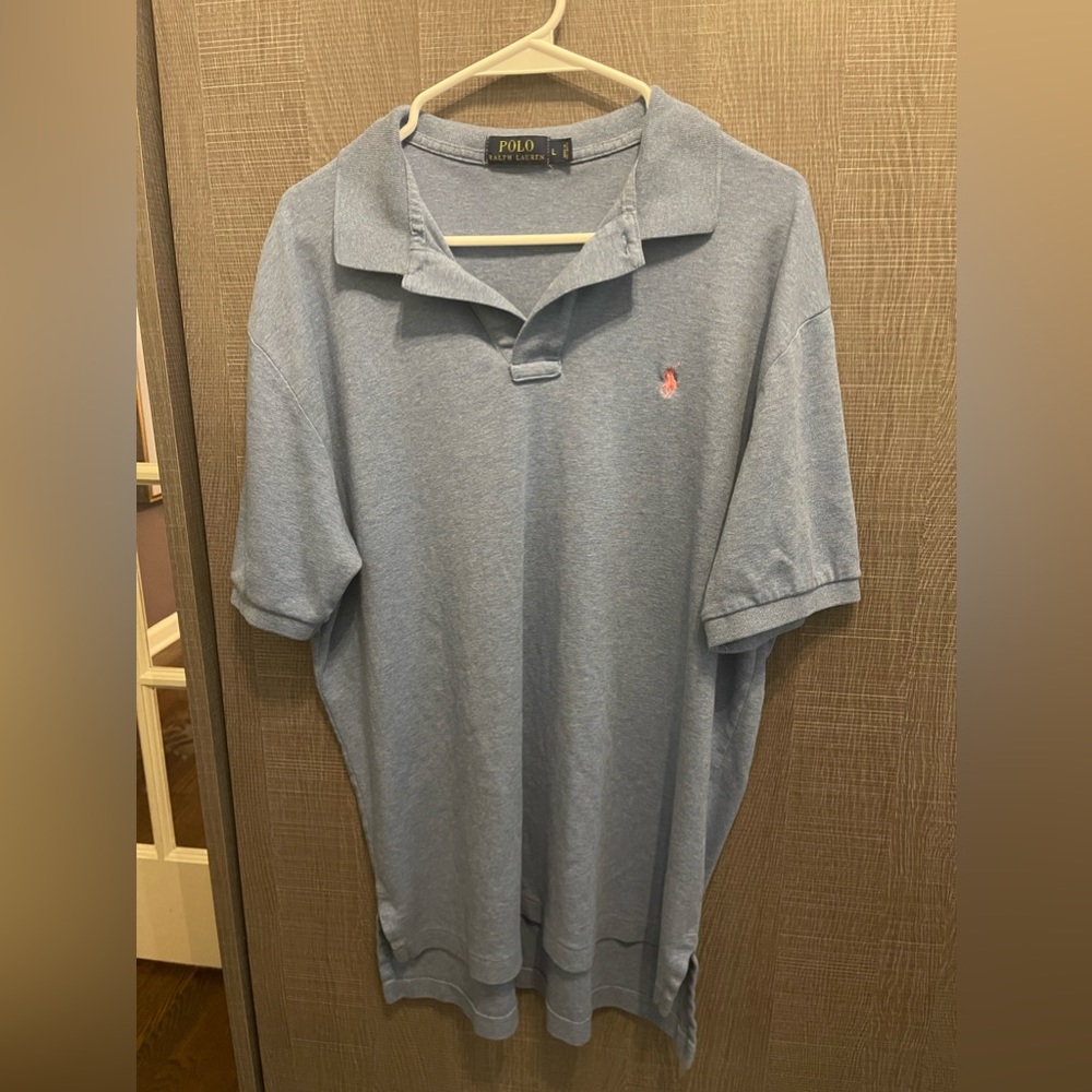 Polo Ralph Lauren Men’s Super Soft Blue/Pink Polo Shirt size L